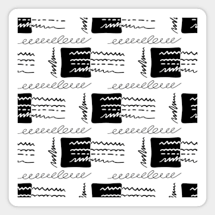 Black and white squares and lines. Seamless pattern Magnet